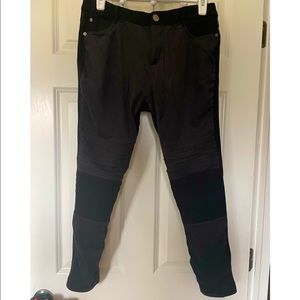 Black suede jeggings